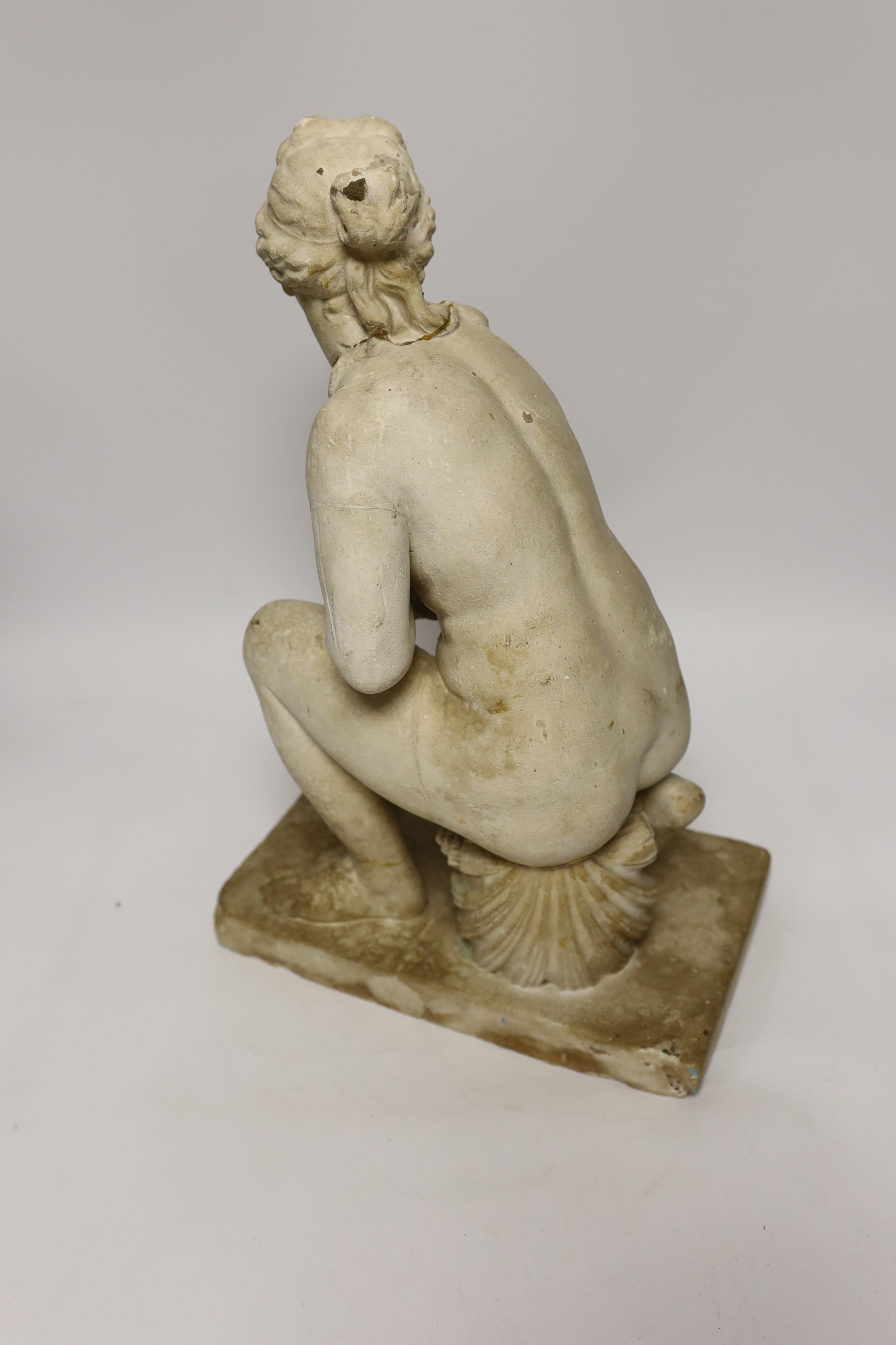 A plaster model of a crouching Venus, 40cm (a.f.)